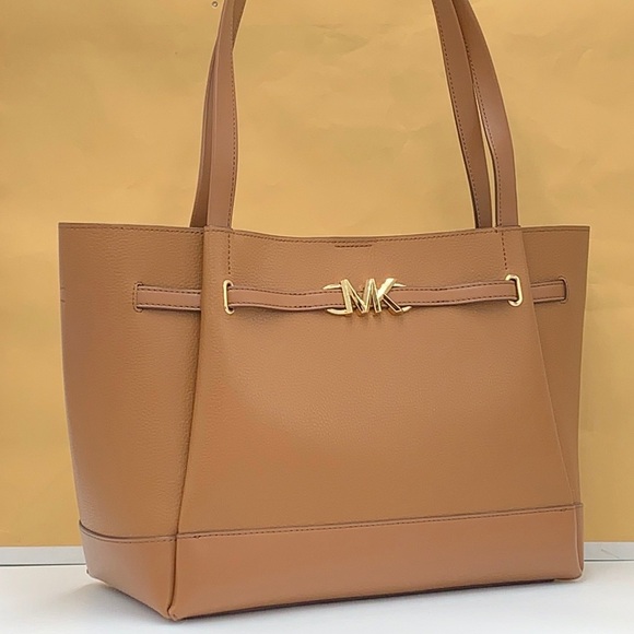 MICHAEL KORS Reed Large Belted Shoulder Tote Bag  Luggage NWT - Picture 2 of 16